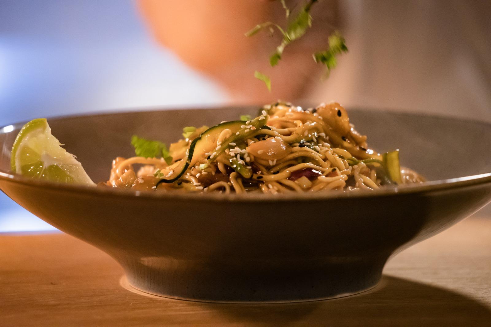 Asian noodles with sesame
